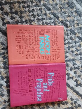 Aesop's Fables & Pride and Prejudice Hardcover Book Set - Coral & Pink